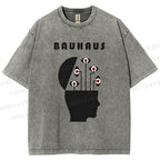 Unisex Bauhaus Creative Eyes Printed Washed Tee