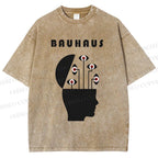 Unisex Bauhaus Creative Eyes Printed Washed Tee