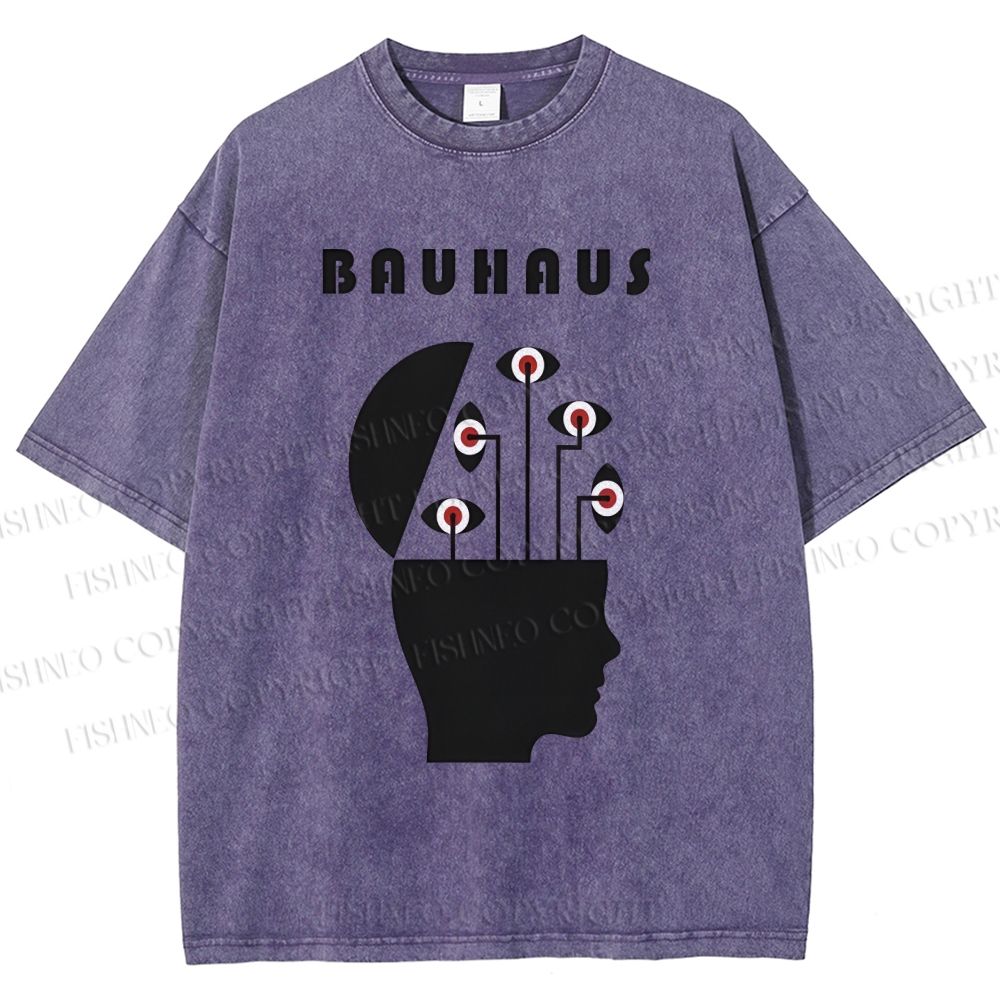 Unisex Bauhaus Creative Eyes Printed Washed Tee