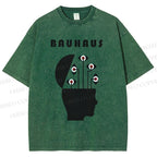 Unisex Bauhaus Creative Eyes Printed Washed Tee