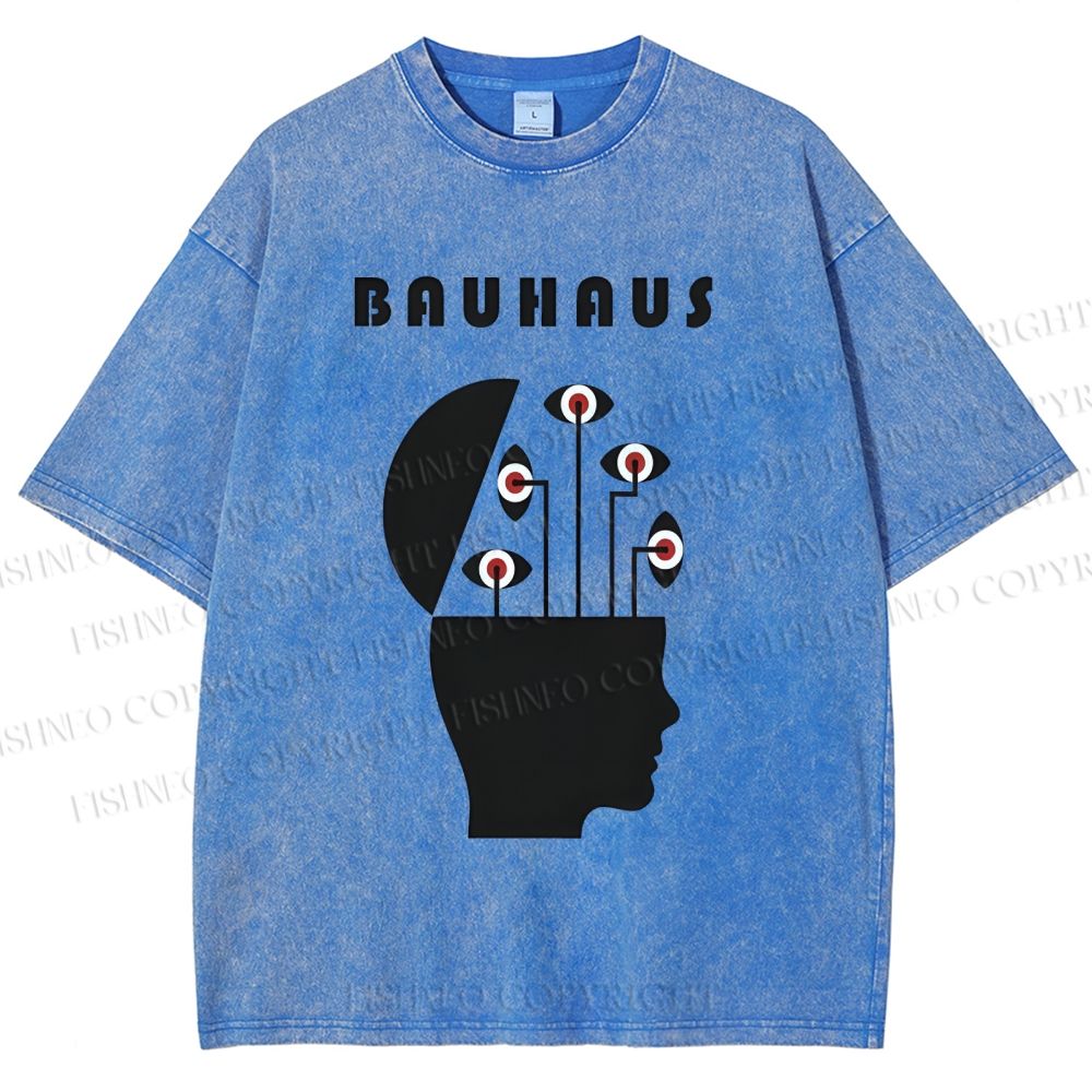 Unisex Bauhaus Creative Eyes Printed Washed Tee