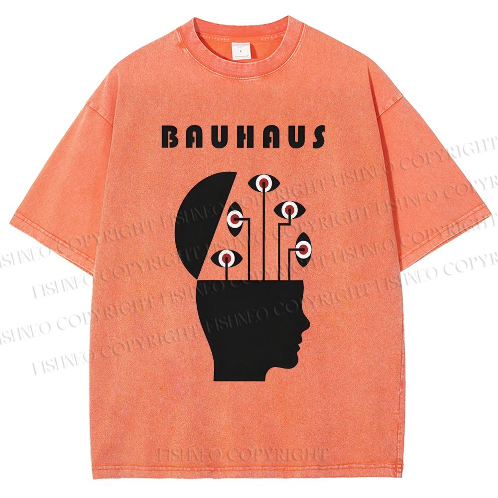 Unisex Bauhaus Creative Eyes Printed Washed Tee