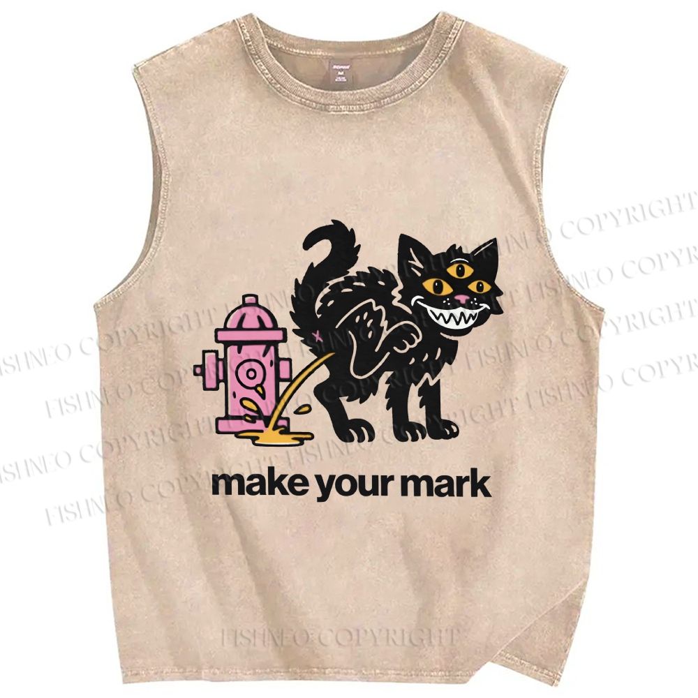 Unisex Evil Car Make Your Own Mark Printed Washed Tank Top