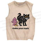 Unisex Evil Car Make Your Own Mark Printed Washed Tank Top