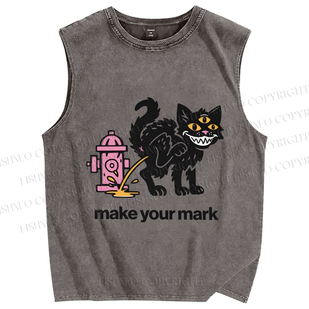 Unisex Evil Car Make Your Own Mark Printed Washed Tank Top
