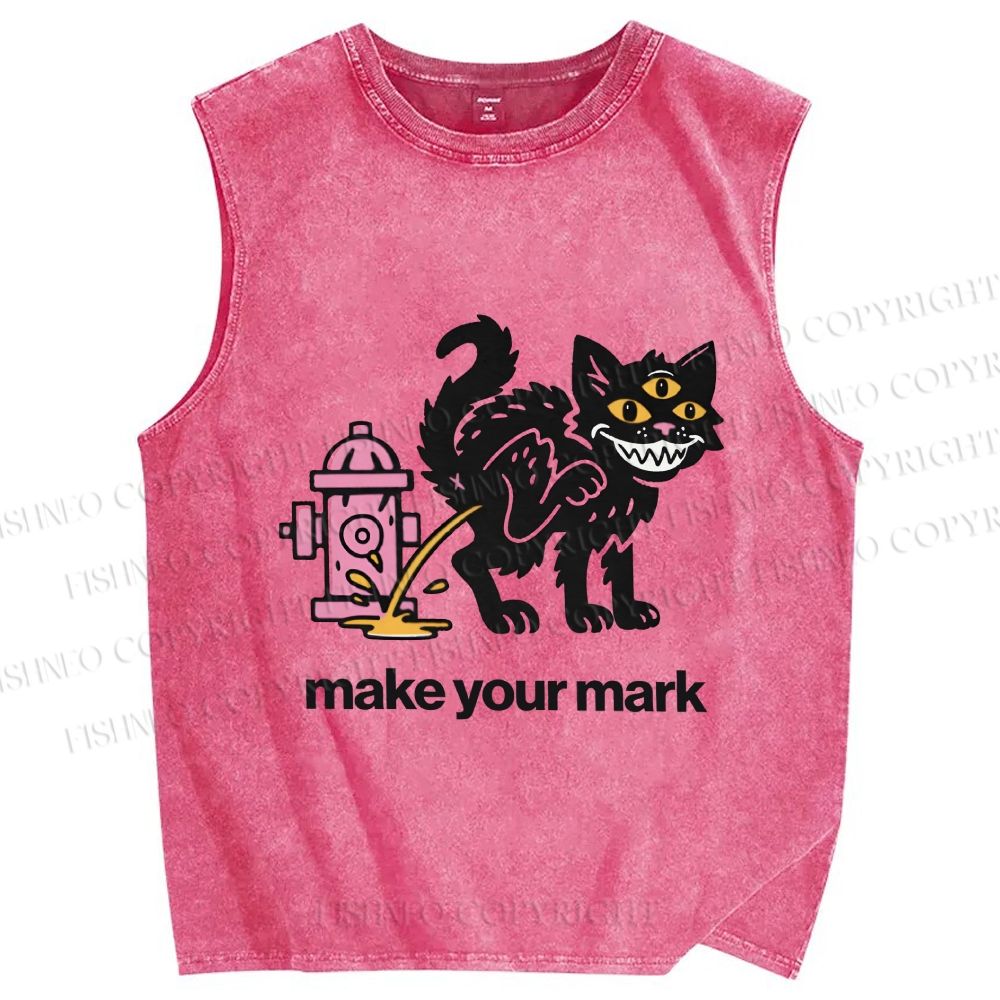 Unisex Evil Car Make Your Own Mark Printed Washed Tank Top