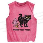 Unisex Evil Car Make Your Own Mark Printed Washed Tank Top