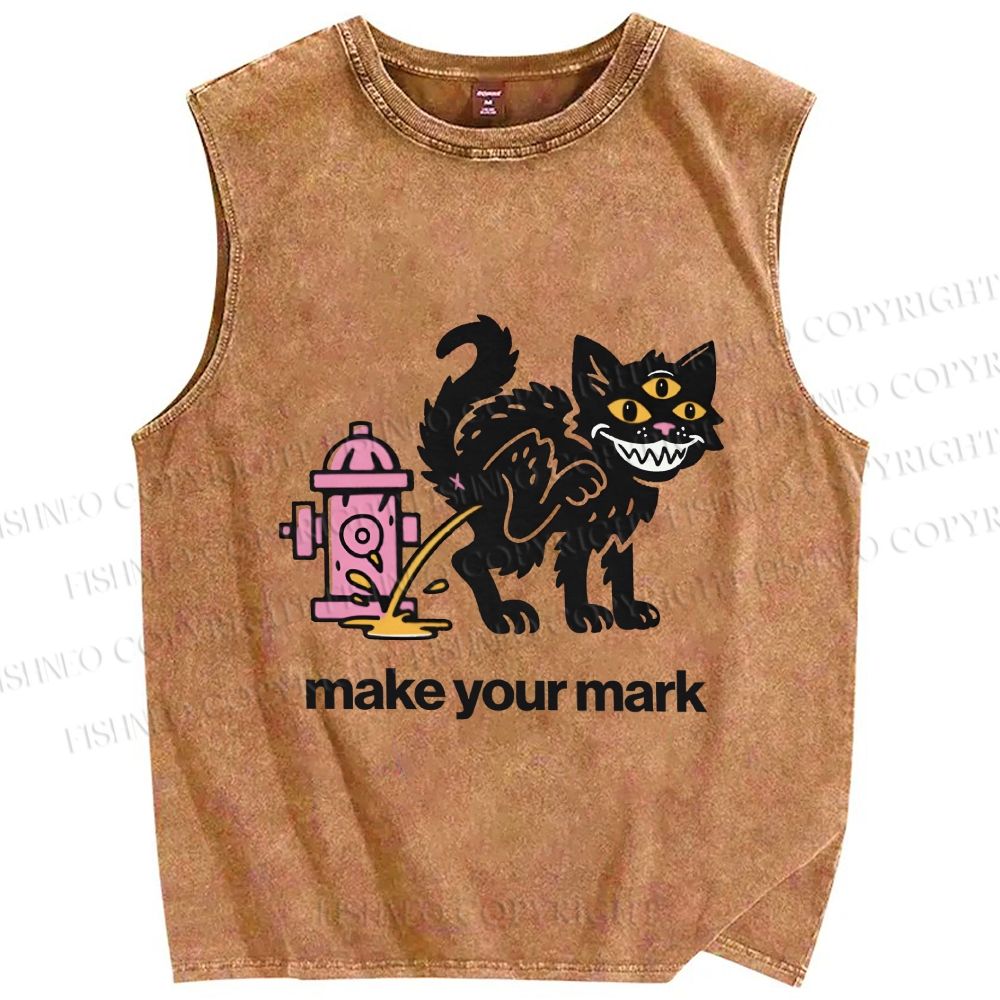 Unisex Evil Car Make Your Own Mark Printed Washed Tank Top