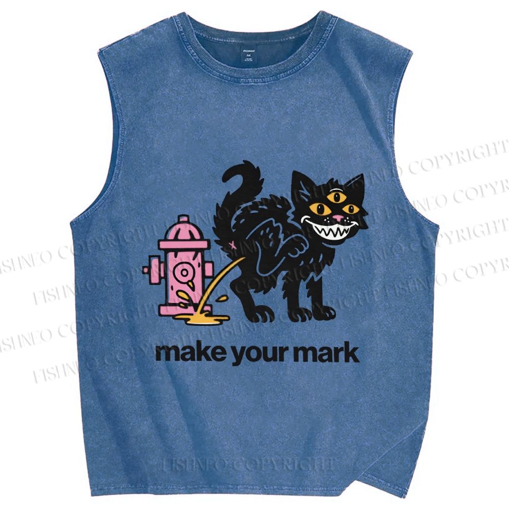 Unisex Evil Car Make Your Own Mark Printed Washed Tank Top