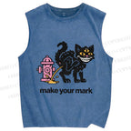 Unisex Evil Car Make Your Own Mark Printed Washed Tank Top