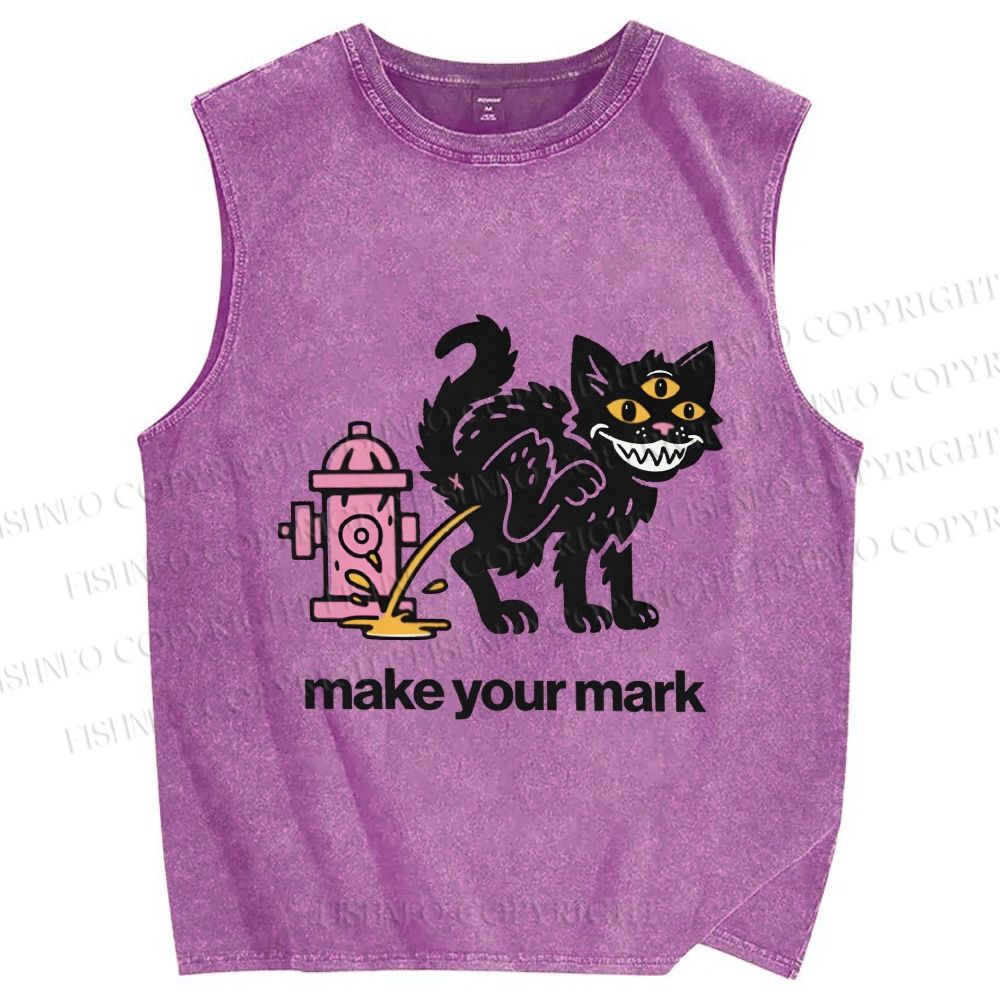 Unisex Evil Car Make Your Own Mark Printed Washed Tank Top