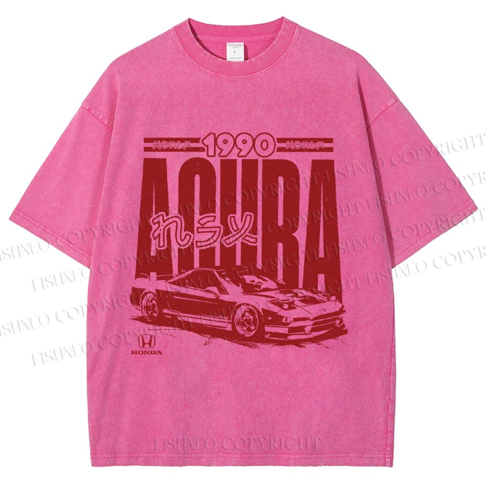 Unisex Acura Car Honda Printed Washed Tee