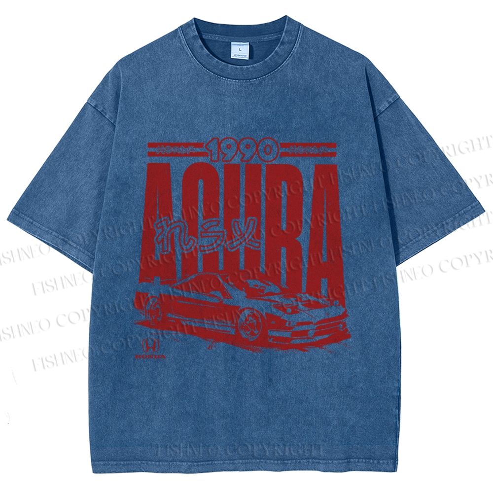 Unisex Acura Car Honda Printed Washed Tee