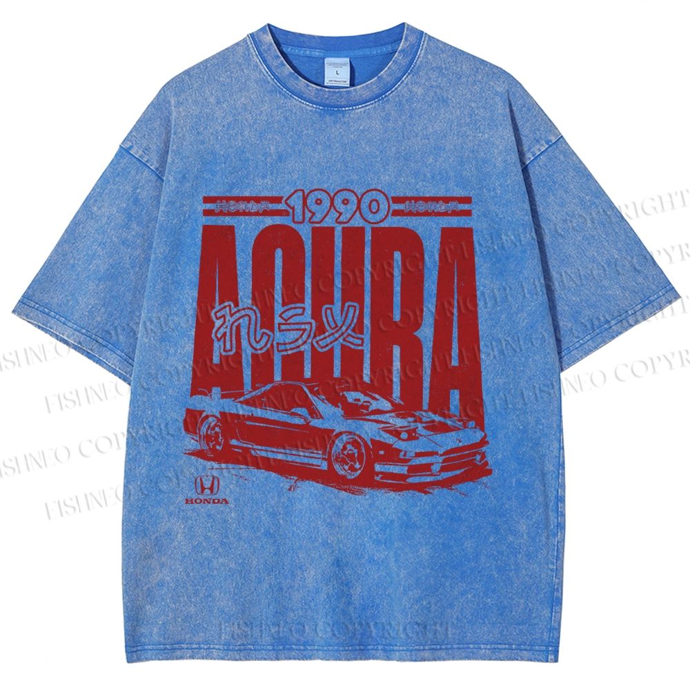 Unisex Acura Car Honda Printed Washed Tee