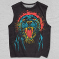 Unisex Angry Black Panther Printed Tank Top