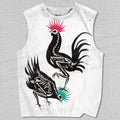 Unisex Artistic Rooster Printed Tank Top