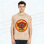 Unisex Crabby Crab Printed Washed Tank Top