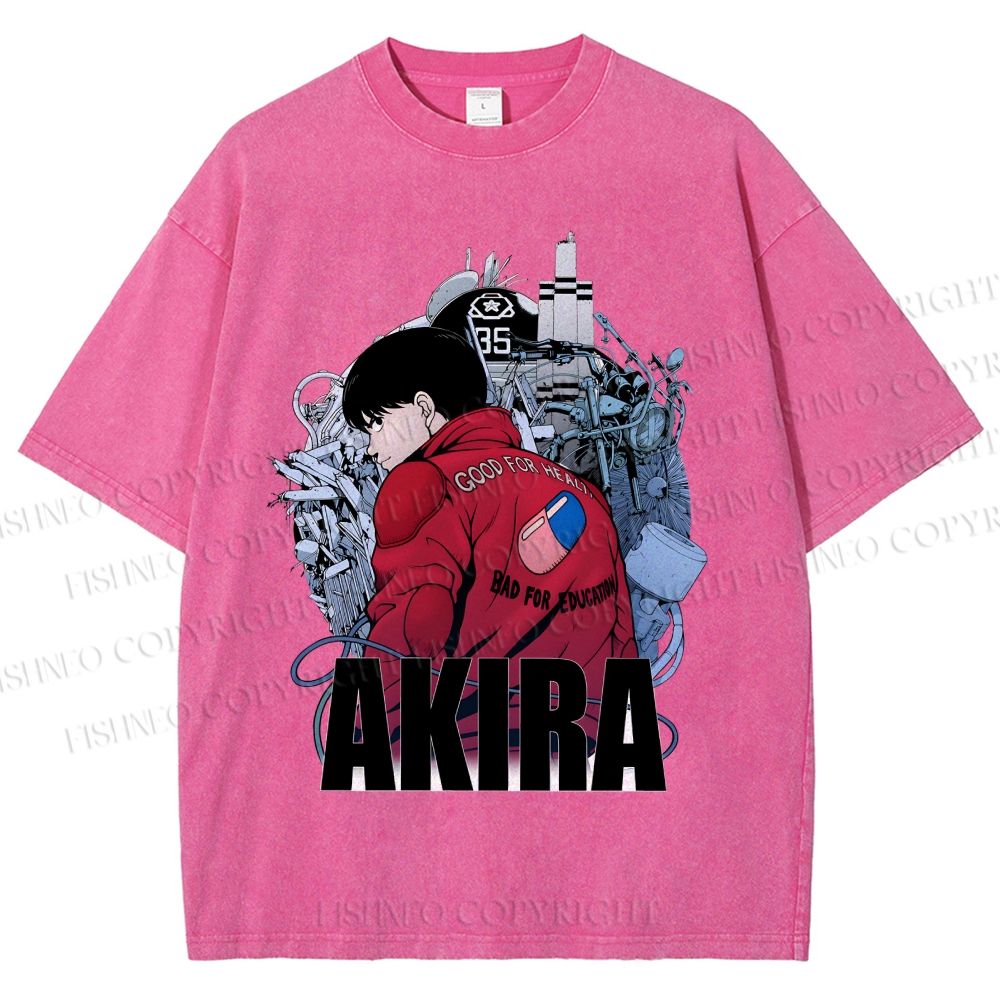 Unisex Akira Shotaro Kaneda Printed Washed Tee