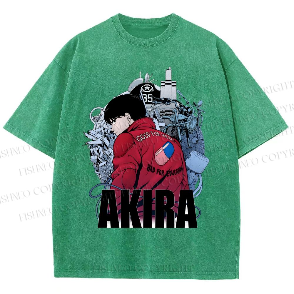 Unisex Akira Shotaro Kaneda Printed Washed Tee