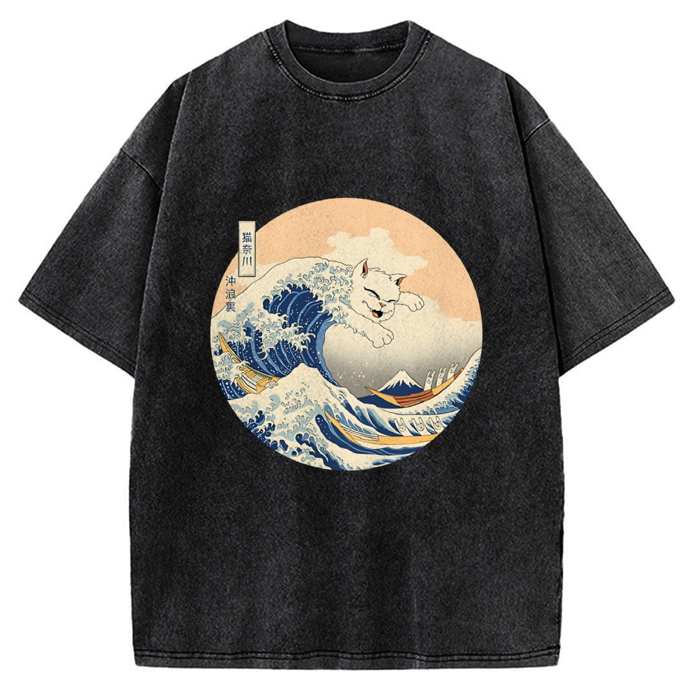 Hail! The Great Cat-Nagawa Vintage Washed T-shirt