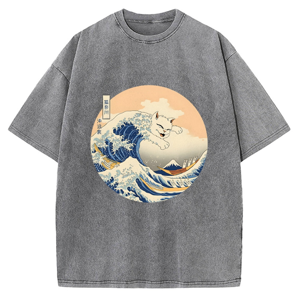 Hail! The Great Cat-Nagawa Vintage Washed T-shirt