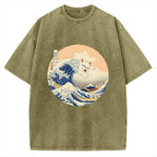Hail! The Great Cat-Nagawa Vintage Washed T-shirt