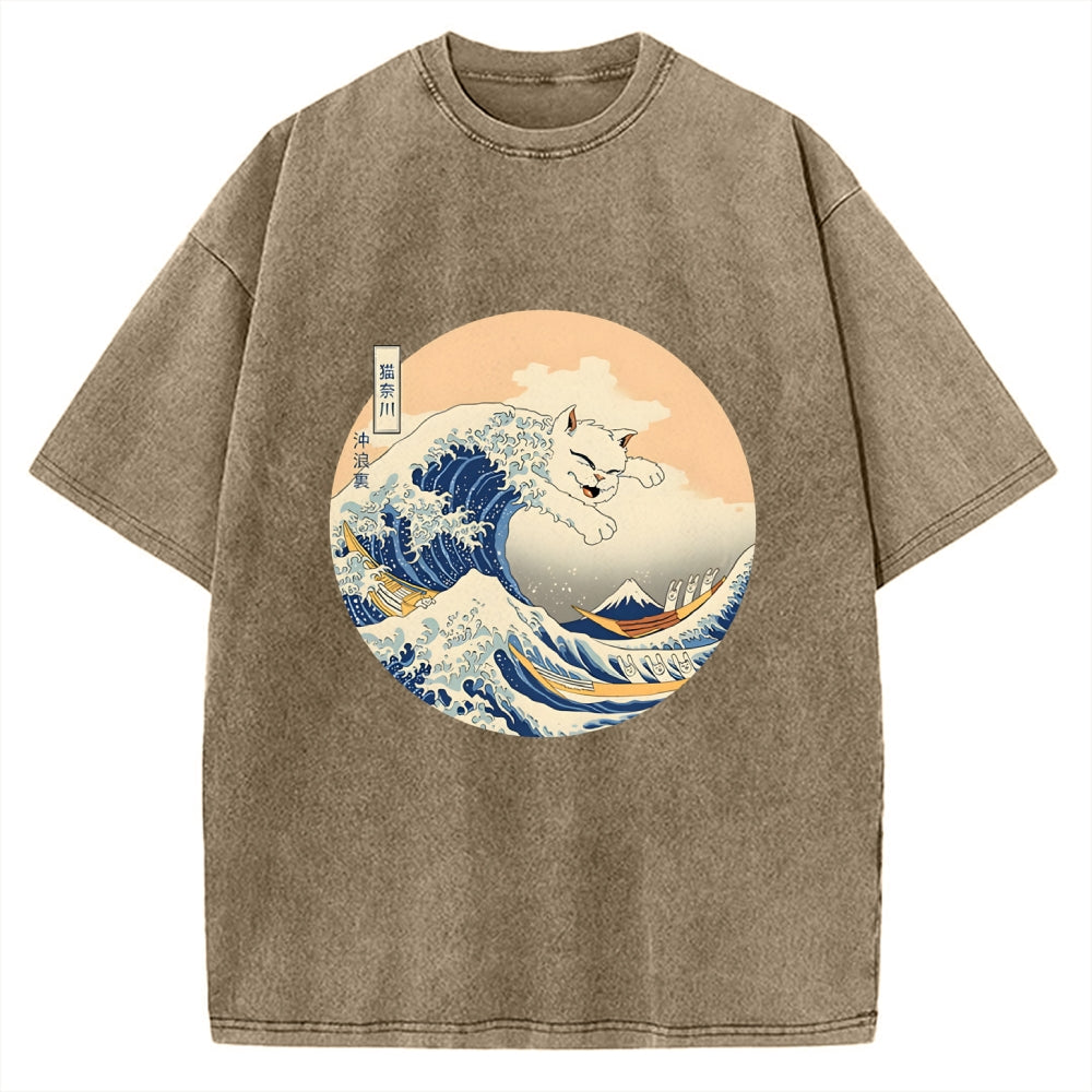 Hail! The Great Cat-Nagawa Vintage Washed T-shirt