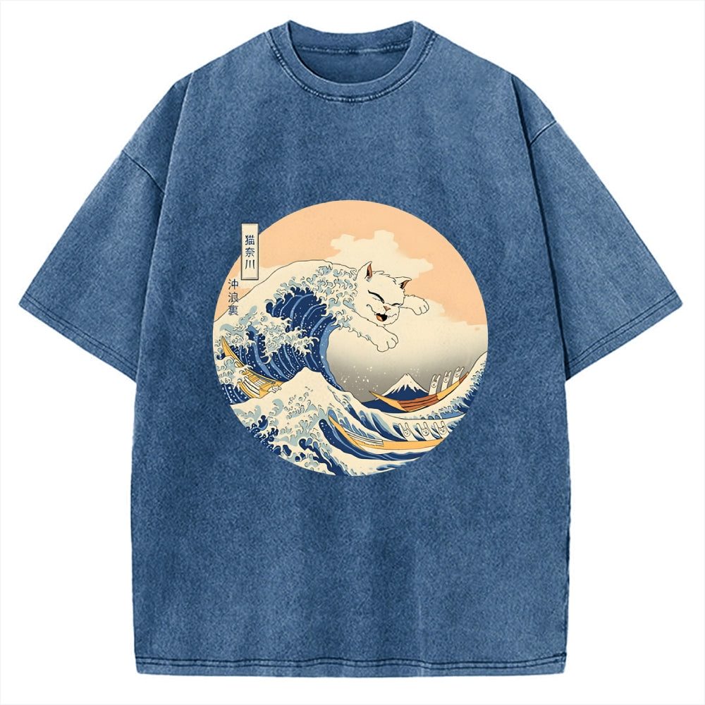 Hail! The Great Cat-Nagawa Vintage Washed T-shirt