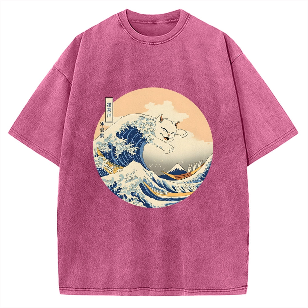 Hail! The Great Cat-Nagawa Vintage Washed T-shirt