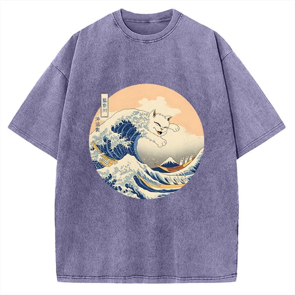 Hail! The Great Cat-Nagawa Vintage Washed T-shirt
