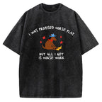 Unisex I Was Promised Horse Play funny meme Printed Washed Tee