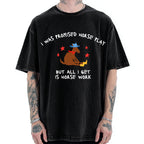Unisex I Was Promised Horse Play funny meme Printed Washed Tee
