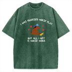 Unisex I Was Promised Horse Play funny meme Printed Washed Tee