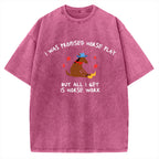 Unisex I Was Promised Horse Play funny meme Printed Washed Tee