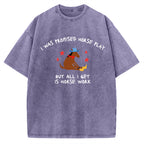 Unisex I Was Promised Horse Play funny meme Printed Washed Tee
