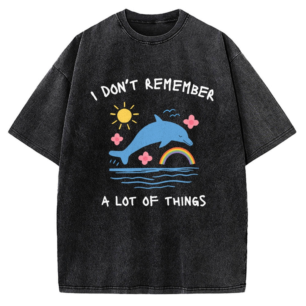Unisex I Don't Remember Printed Washed Tee