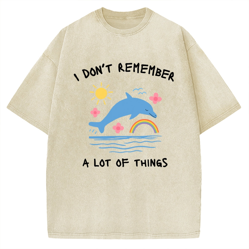 Unisex I Don't Remember Printed Washed Tee