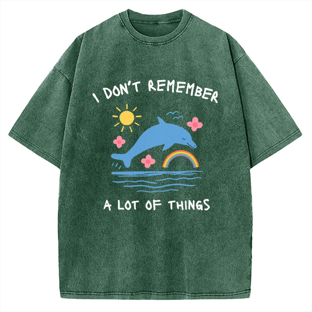 Unisex I Don't Remember Printed Washed Tee