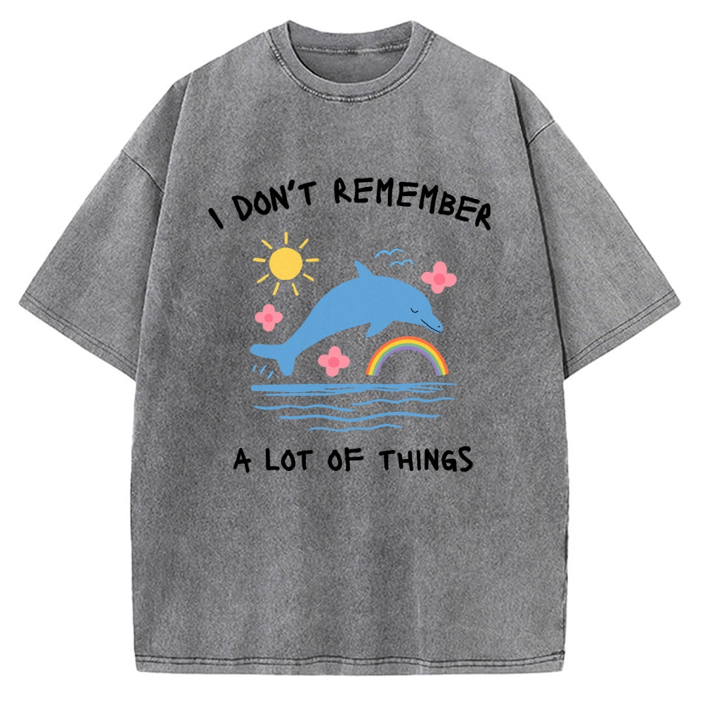 Unisex I Don't Remember Printed Washed Tee