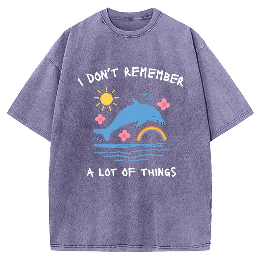 Unisex I Don't Remember Printed Washed Tee