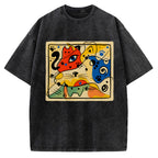 Unisex Meowró Printed Washed Tee