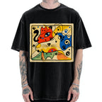 Unisex Meowró Printed Washed Tee