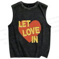Unisex Let Love in Printed Washed Tank Top