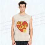 Unisex Let Love in Printed Washed Tank Top