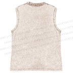 Unisex Happy Halloween Printed Washed Tank Top