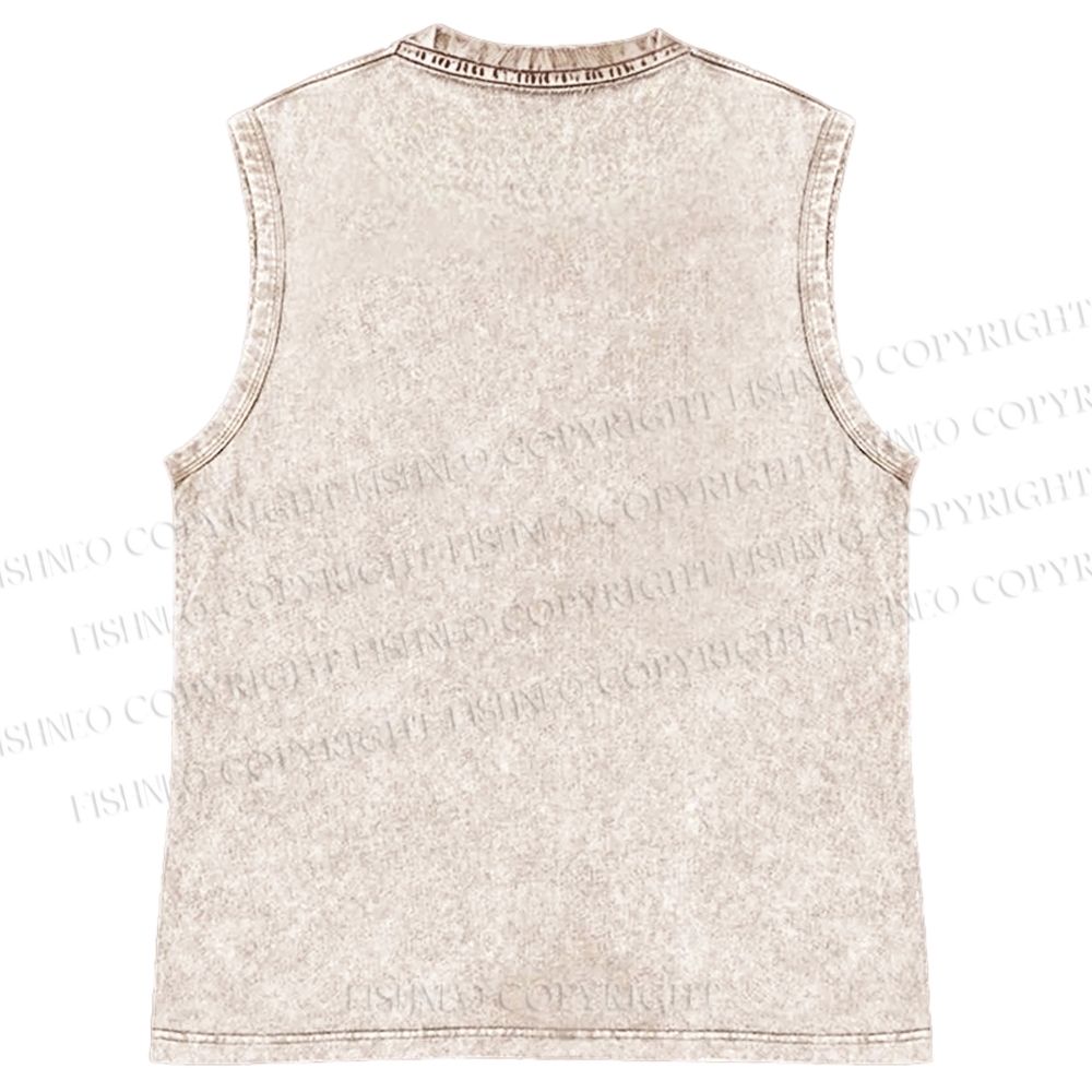 Unisex Bauhaus Circles Design Printed Washed Tank Top