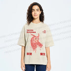 Unisex Yayoi Kusama Owl With Dots Printed Washed Tee