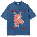Unisex Yayoi Kusama Owl With Dots Printed Washed Tee
