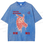 Unisex Yayoi Kusama Owl With Dots Printed Washed Tee