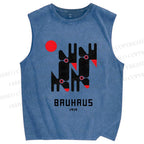 Unisex Bauhaus Geometry Printed Washed Tank Top